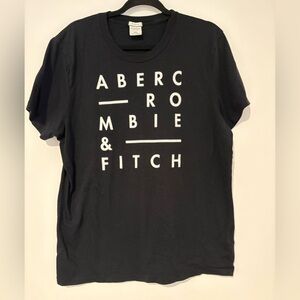 Abercrombie & Fitch Men’s Graphic Logo Muscle T-Shirt Black Y2K - Size XXL